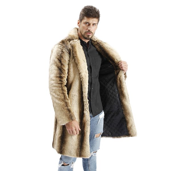 Hot Men Suit Collar Faux High Quality Rabbit Fur Leather Jacket Winter Warm Turn-down Collar Luxury Mink Fur Mens Fur Coat - Image 6