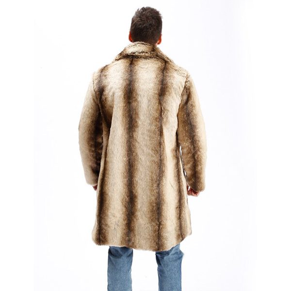 Hot Men Suit Collar Faux High Quality Rabbit Fur Leather Jacket Winter Warm Turn-down Collar Luxury Mink Fur Mens Fur Coat - Image 5