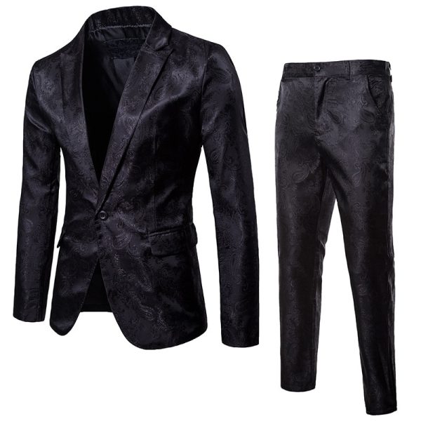 Wine Red Nightclub Paisley Suit (Jacket+Pants) Men Single Breasted Mens Suits Stage Party Wedding Tuxedo Blazer 3XL - Image 3